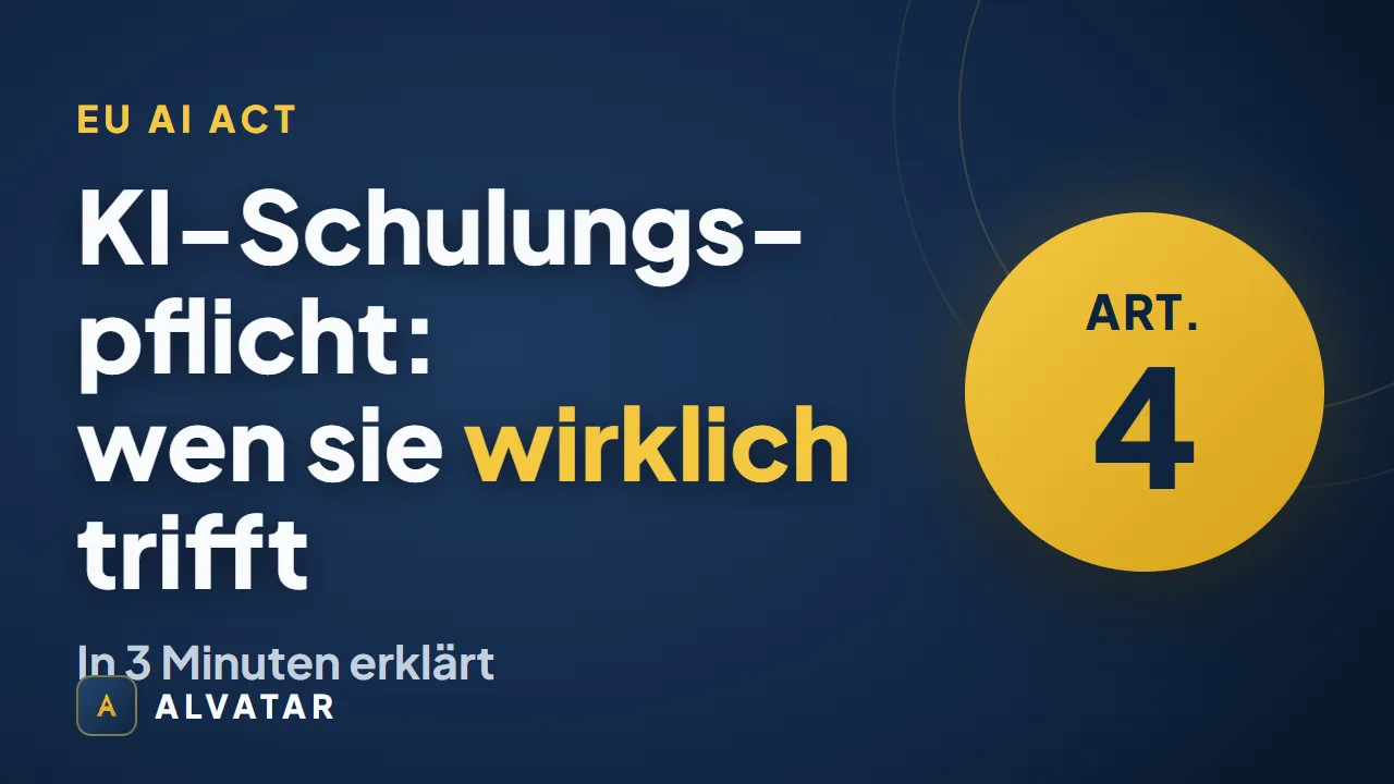 Vorschaubild: EU AI Act – die KI-Schulungspflicht in 3 Minuten erklärt
